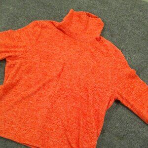 Anthropologie Orange Cowl Neck Sweater - Size Large